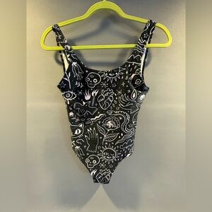 Sonia Lazo Graphic Art One Piece Bathing Suit Size Medium New